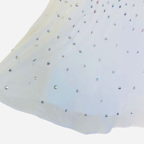 Milly x Revolve White Silk Flyaway Crystal Rhinestone Camisole Tank Top Sz S/4-6 - Picture 8 of 16